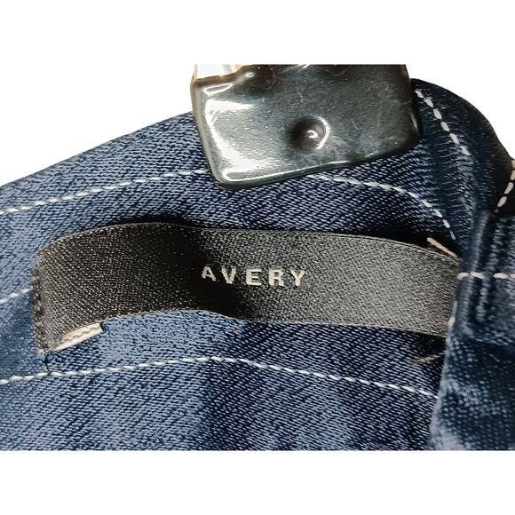 Banana Republic Navy Pinstripe Pants Avery Fit Size 2 Slim Straight Career - Picture 14 of 16